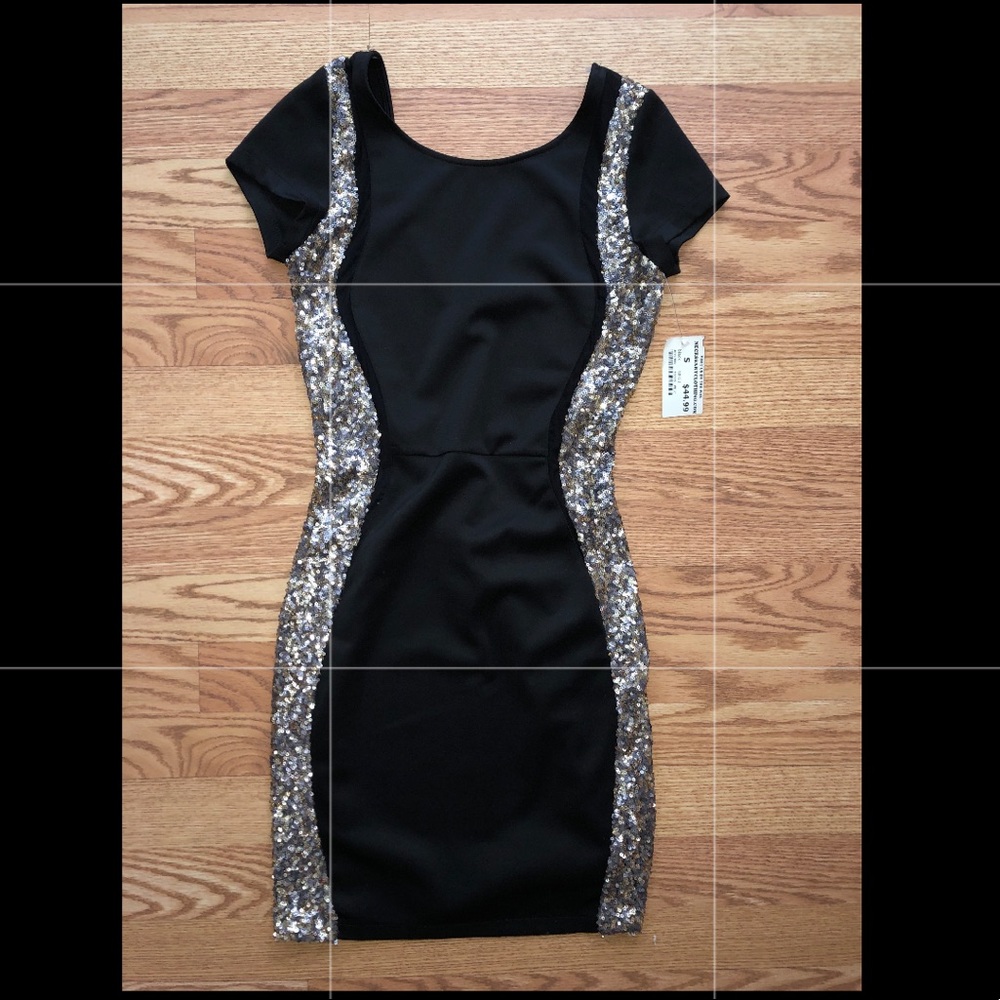 Black, sliver, and gold going out dress